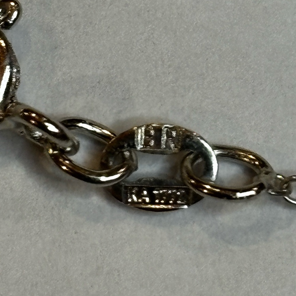Sterling Silver 925 lab-created Opal and Topaz necklace. 18 inches in length. - Picture 5 of 6